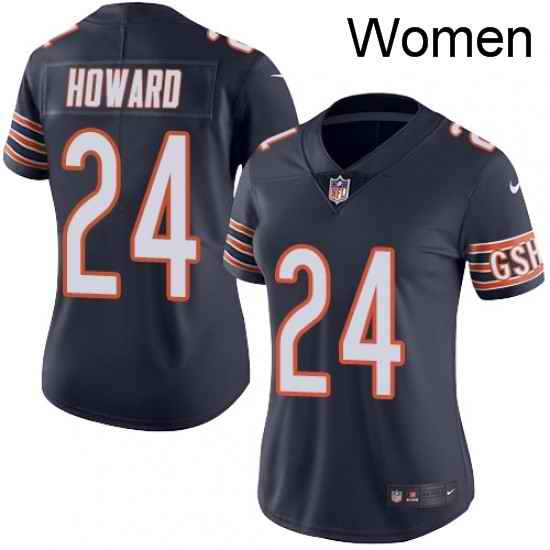 Womens Nike Chicago Bears 24 Jordan Howard Navy Blue Team Color Vapor Untouchable Limited Player NFL Jersey